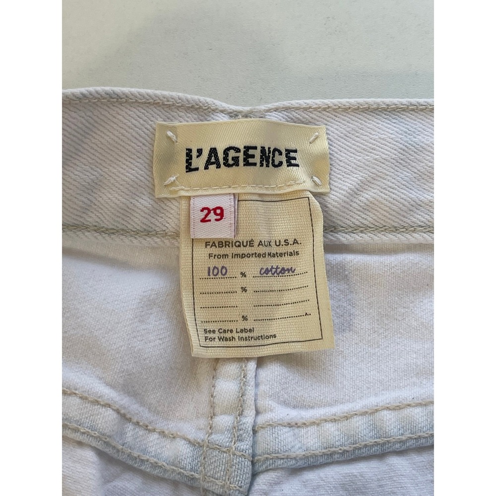 LAGENCE Adele High Rise Crop Stove Pipe Jeans Bleached Distressed Size 29 New - Picture 5 of 8